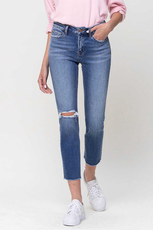 Mid-Rise Straight Crop Jean