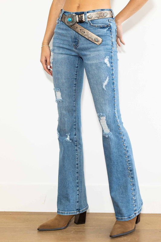 Nail Head Bootcut Jeans