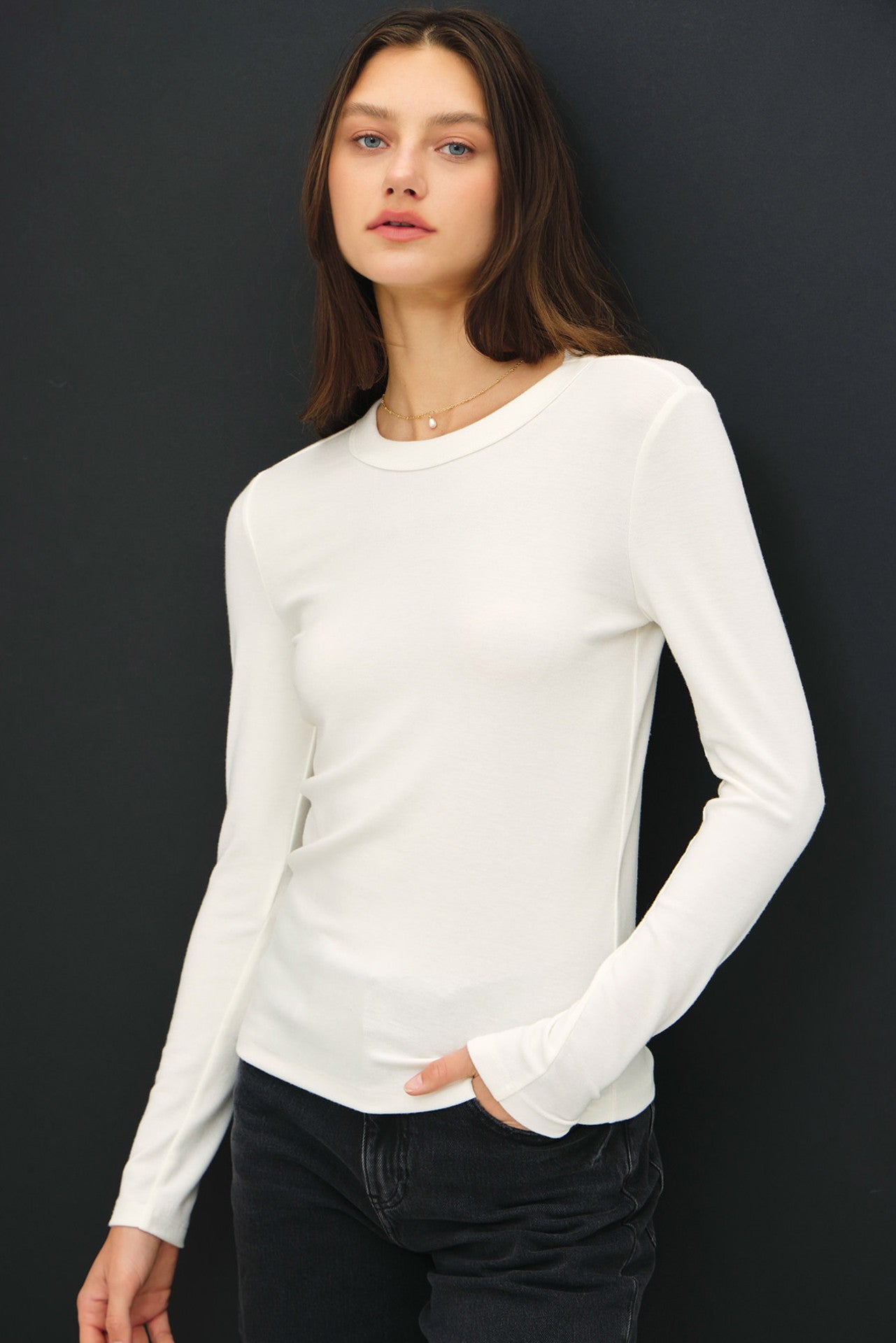 Round Neck Long Sleeve Top