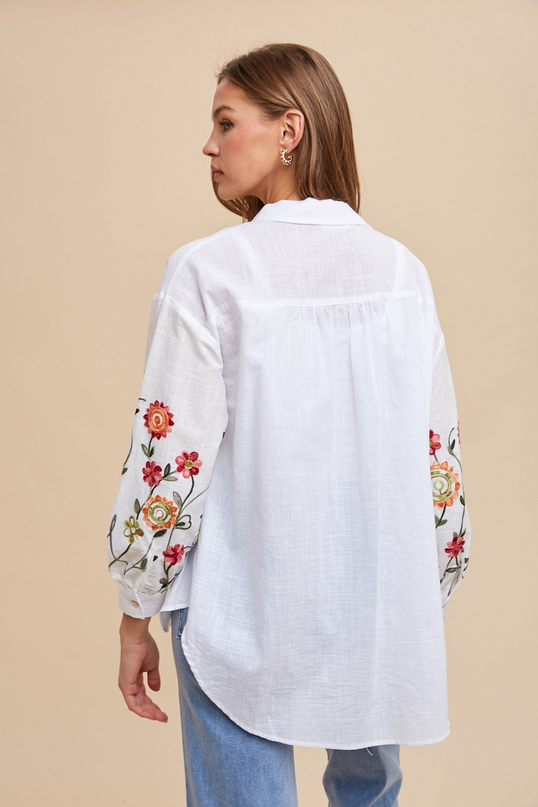 Corolla Embroidered Button Up