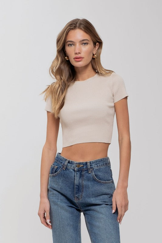 Cropped Ribbed Knit