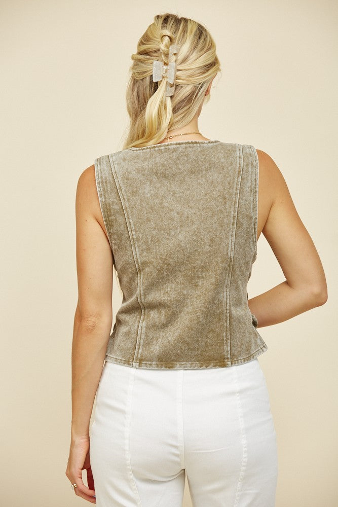 Wisteria Lace Up Vest