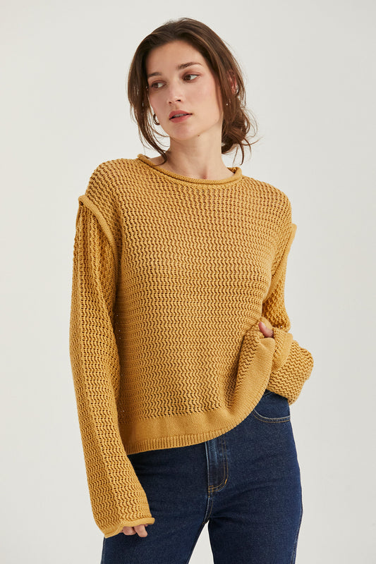 Open Knit Bronze Pullover