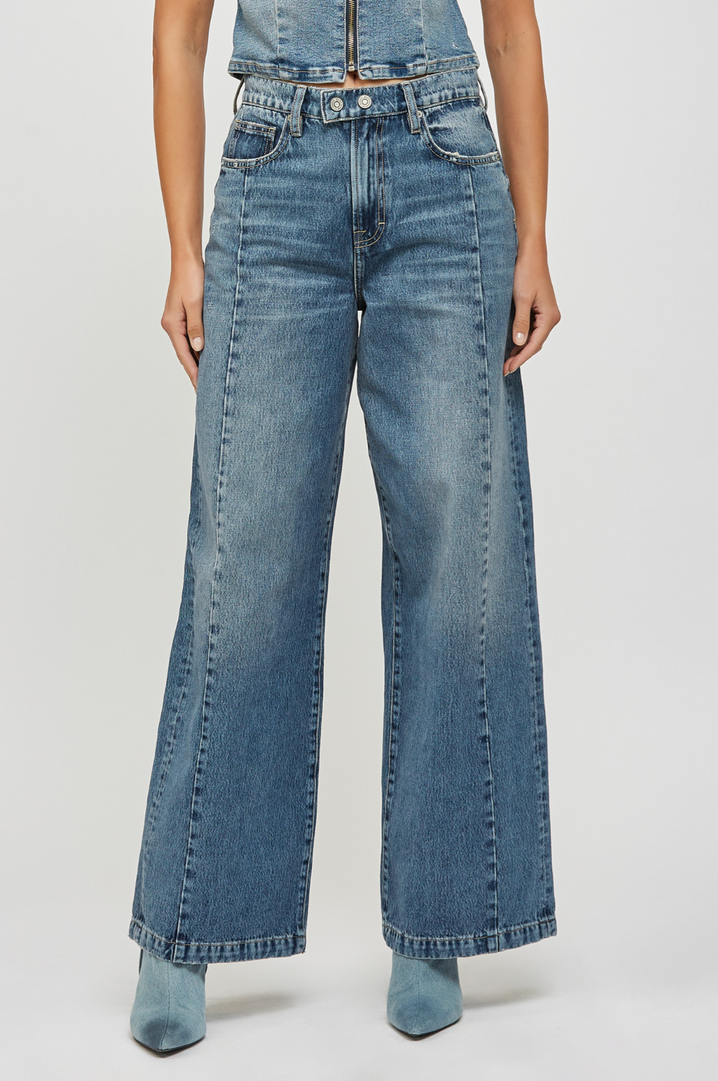 Moto Wide Leg Denim