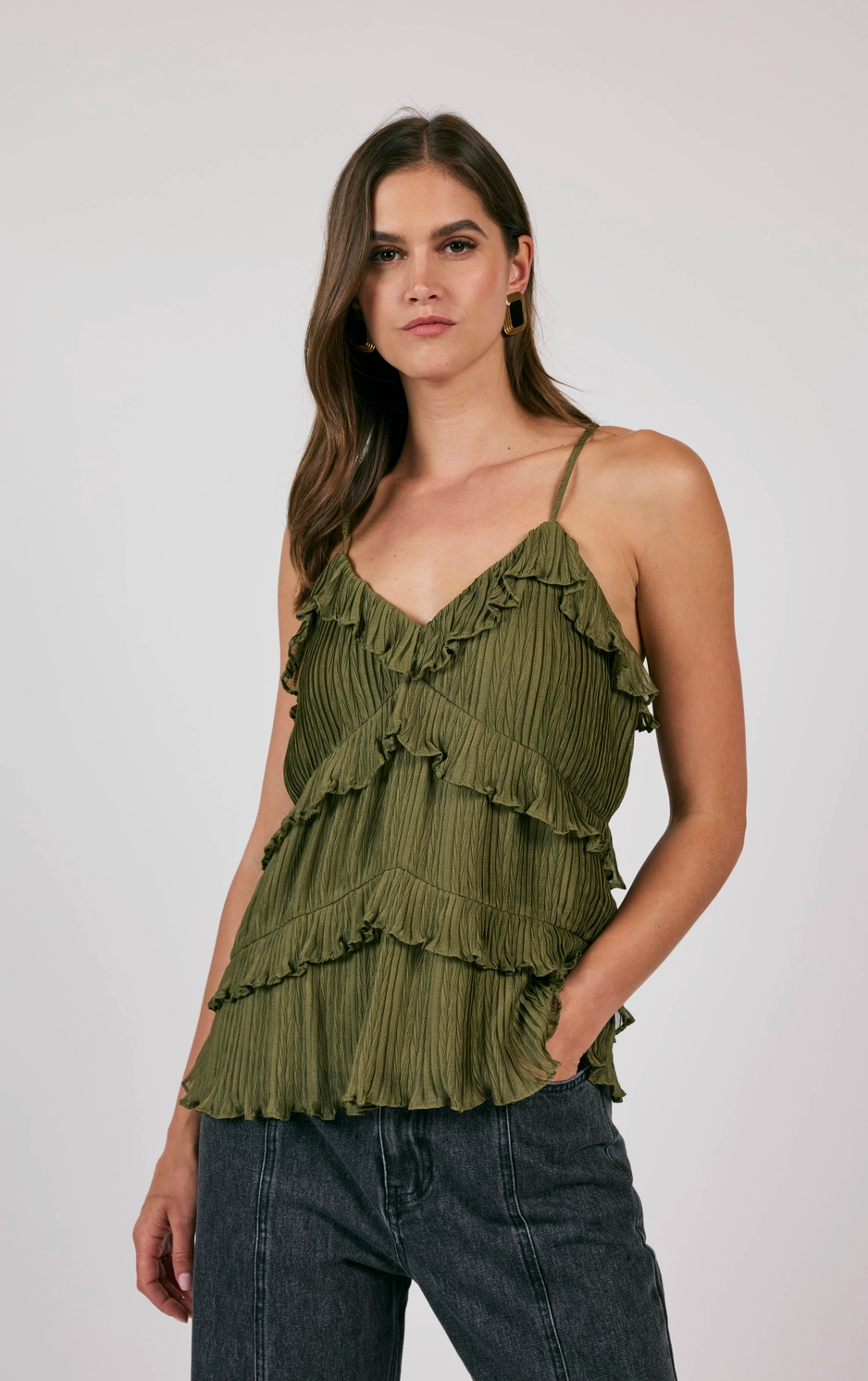 Poets Ruffled Trim Top