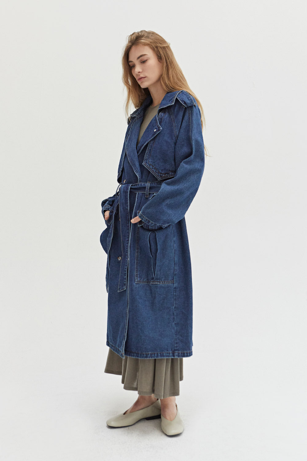 Jaylene Denim Trench Coat