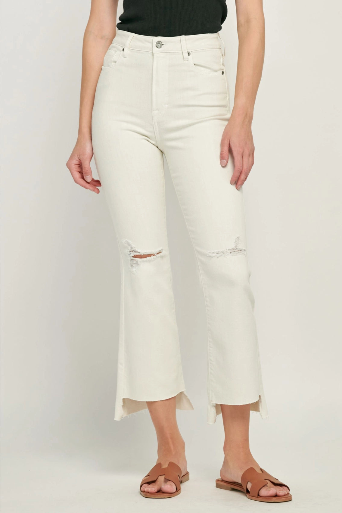 Happi Step Hem Cropped Flare