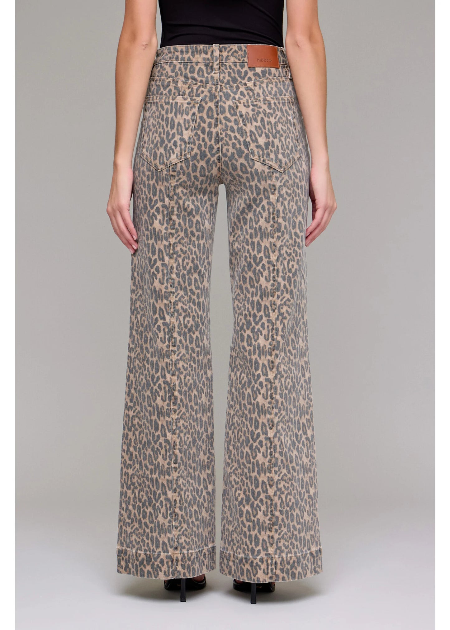 Cheetah Wide Comfort Flare Jeans