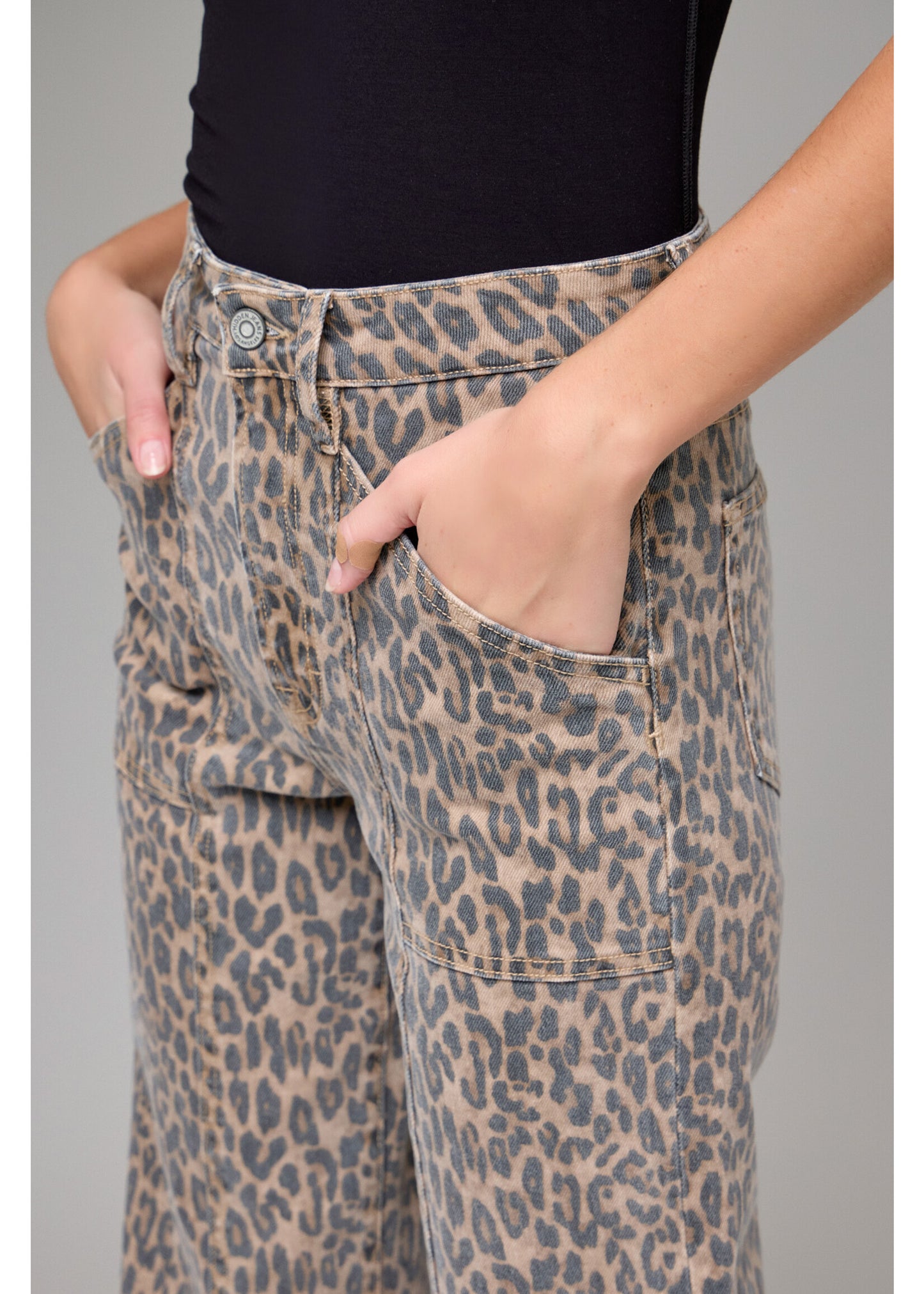 Cheetah Wide Comfort Flare Jeans