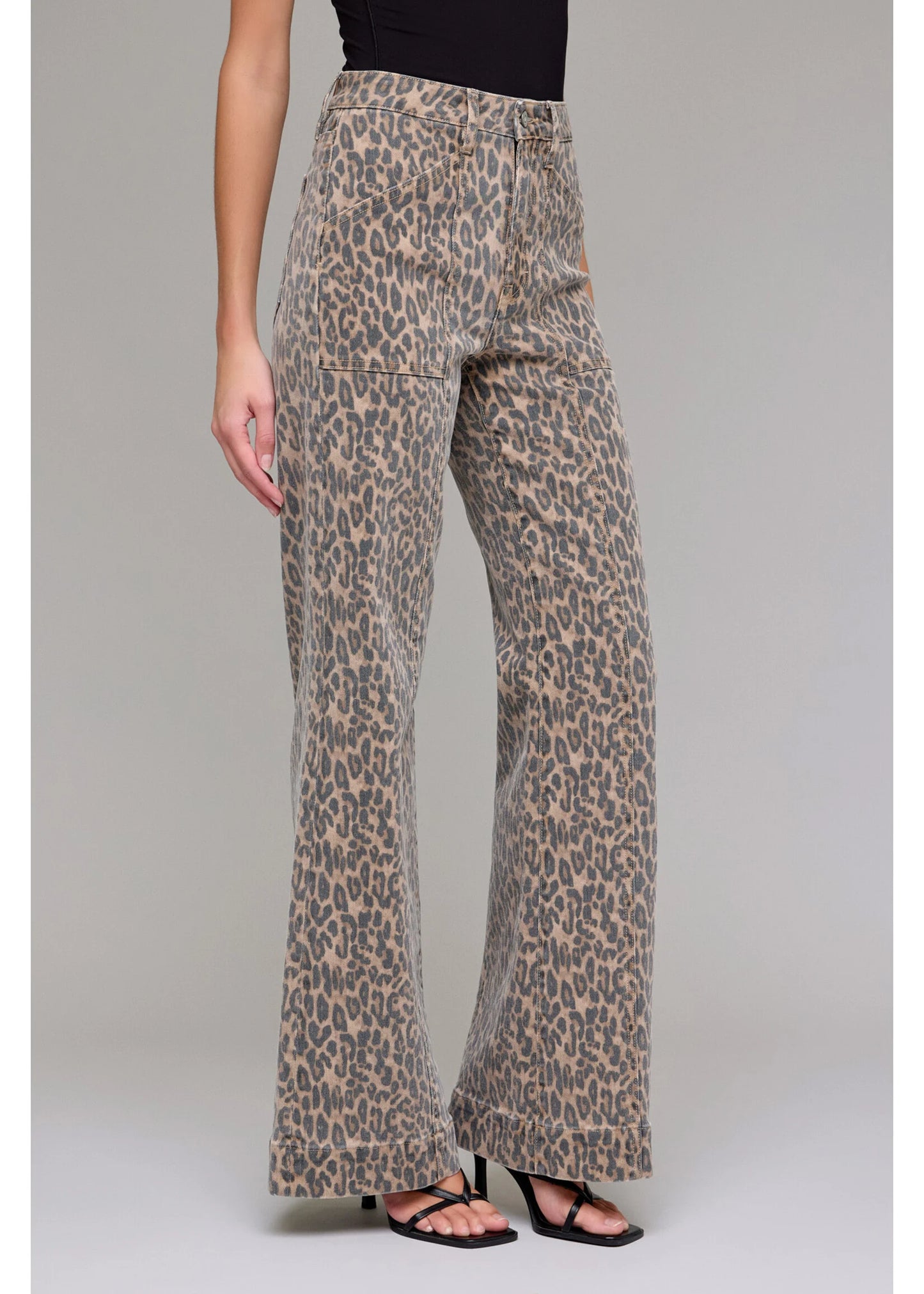 Cheetah Wide Comfort Flare Jeans