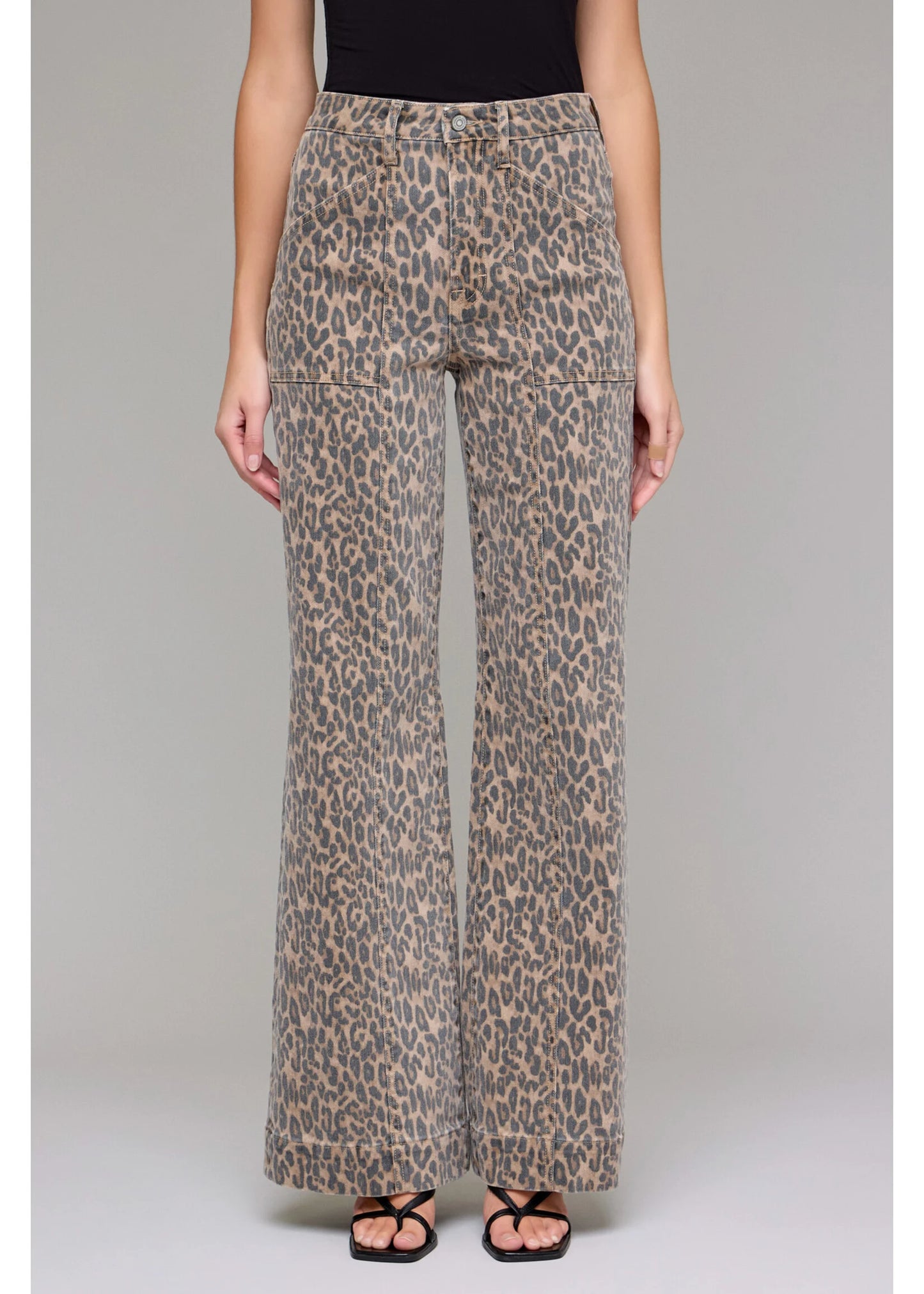 Cheetah Wide Comfort Flare Jeans