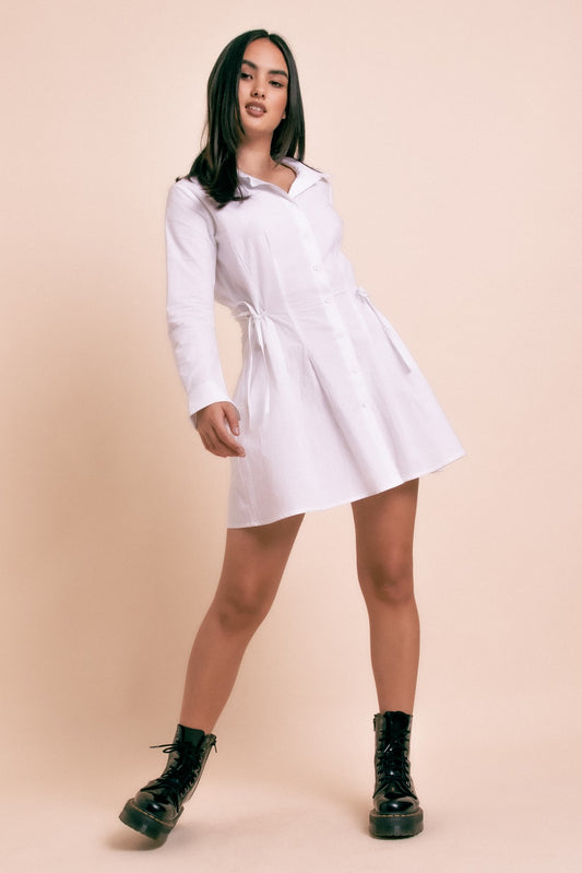 Pleated Shirt Dress